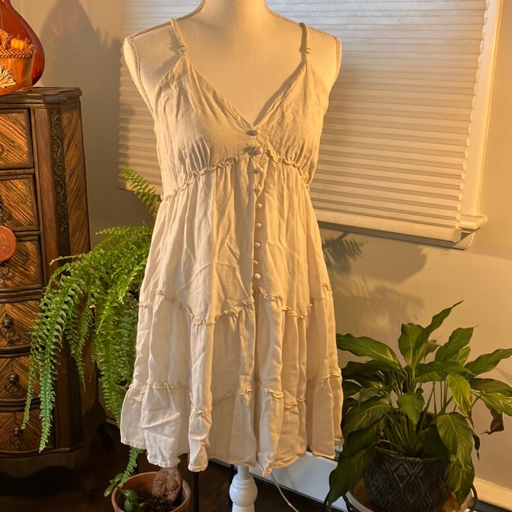 New In Beige cotton dress size L